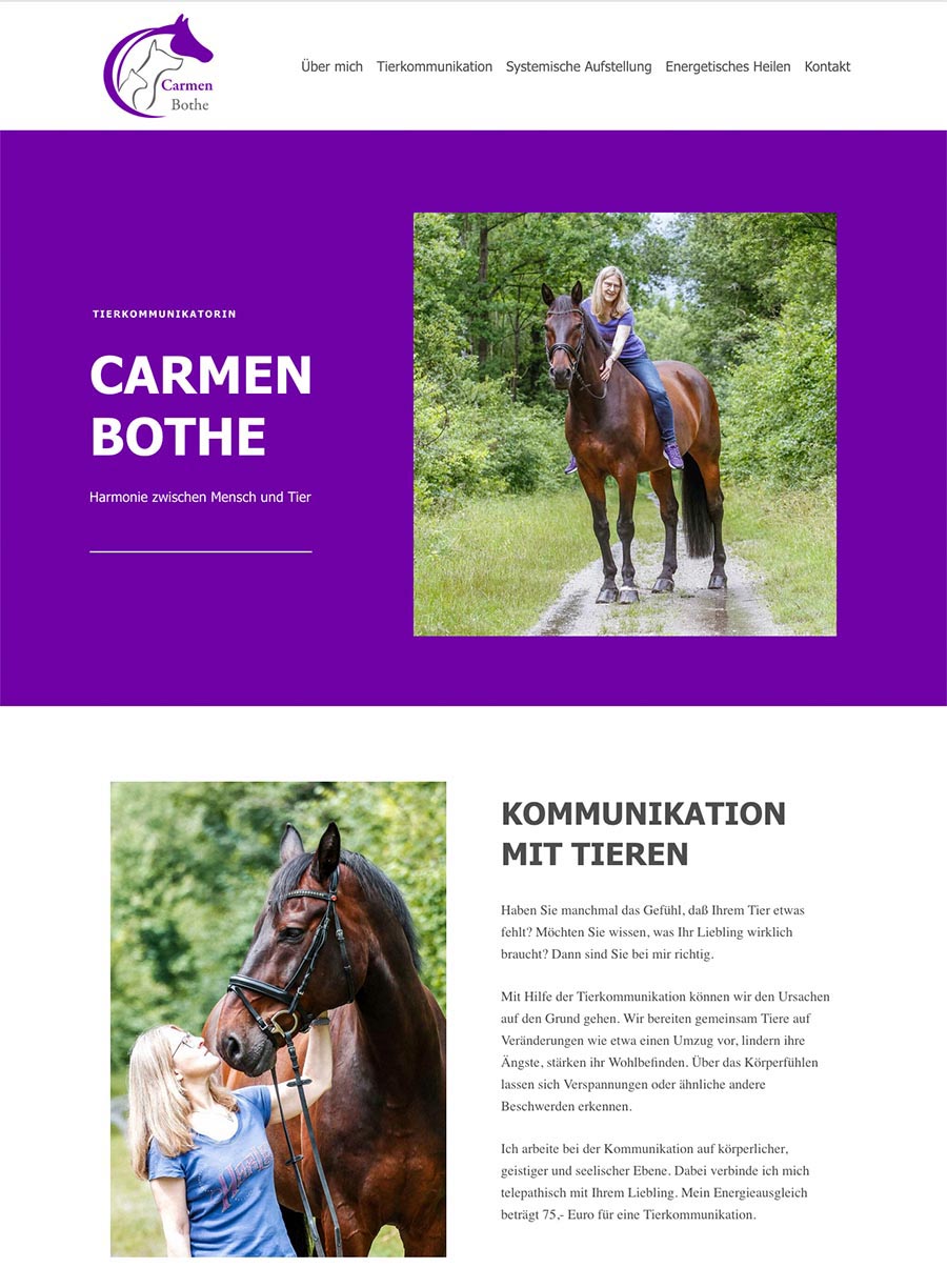Carmen Bothe Tierharmonie Website