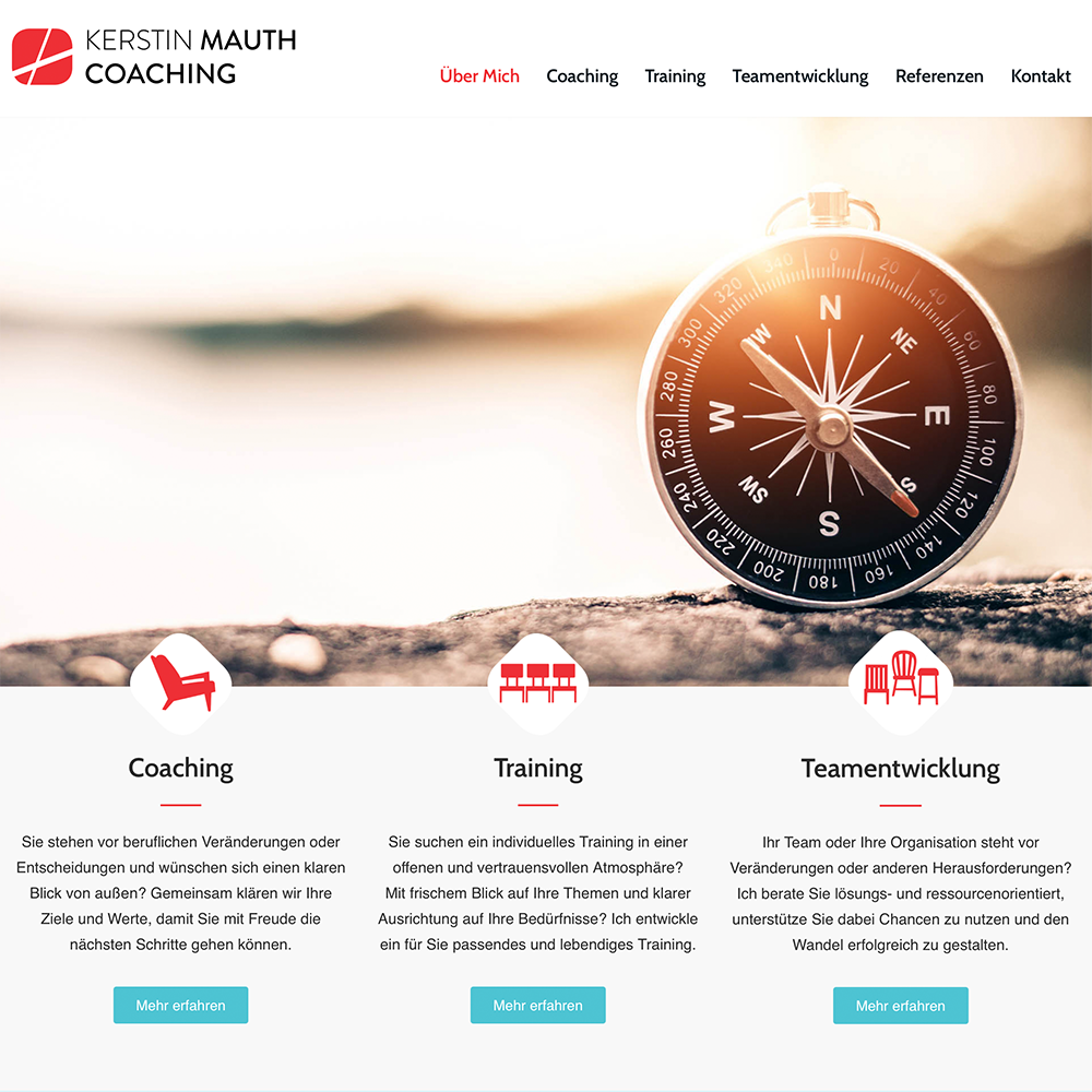 Screenshot der Website Kerstin Mauth Coaching